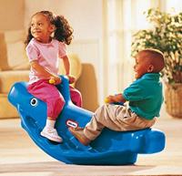 little tikes 487900070 Walvis Wipwap- Actief Spelen voor Kinderen - Eenvoudige Handgrepen en Stabiel Zadel voor Extra Veiligheid - Zitjes voor Maximaal 3 Kinderen - Duurzaam - Blauw,44.45 x 48.26 x 106.68 cm - thumbnail