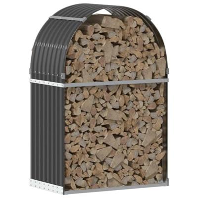 VidaXL Haardhoutopslag 80x45x120 cm gegalvaniseerd staal antraciet