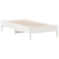 Bedframe zonder matras massief grenenhout wit 90x190 cm - thumbnail