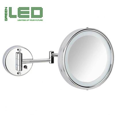Scheerspiegel Basic Met LED verlichting En Schakelaar Ø19cm Wandmodel Zwenkbaar Chroom