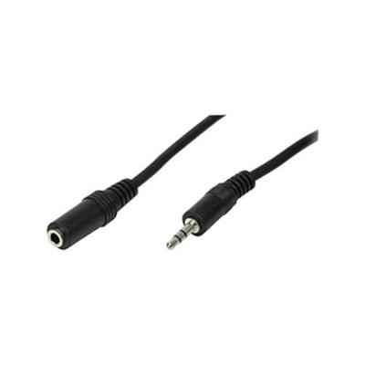 LogiLink CA1056 Jackplug Audio Aansluitkabel [1x - 1x ] 10.00 m Zwart (mat) Met verlengkabel