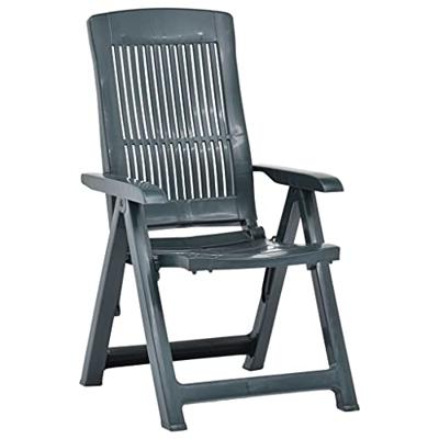 VidaXL Opklapbare ligstoelen, 2 stuks, groen plastic.