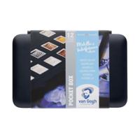 Van Gogh aquarelverf, pocketbox met 12 napjes, metallic- en interference kleuren - thumbnail