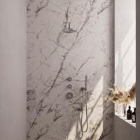 Inbouw Regendouche Set Brauer Brushed Edition Gebogen Wanduitloop Ronde Hoofddouche 20 cm Met Twee Stopkranen RVS Look Brauer - thumbnail