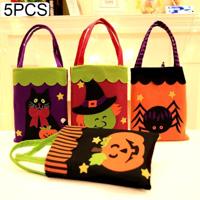 5 pc's Halloween decoratie Creative Cartoon Candy Gift Square Tote voor kinderen willekeurige stijl-levering - thumbnail