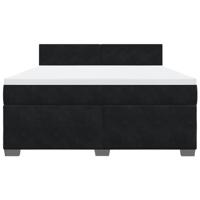 Boxspring met matras fluweel zwart 180x200 cm - thumbnail