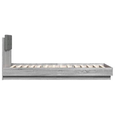 Bedframe met hoofdeinde bewerkt hout grijs sonoma 140x200 cm - thumbnail