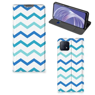 OPPO A73 5G | Hoesje met Magneet | Zigzag Blauw