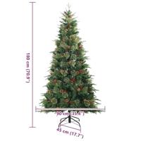 VidaXL Kunstmatige inklapbare kerstboom groen 180 cm pe en pvc - thumbnail