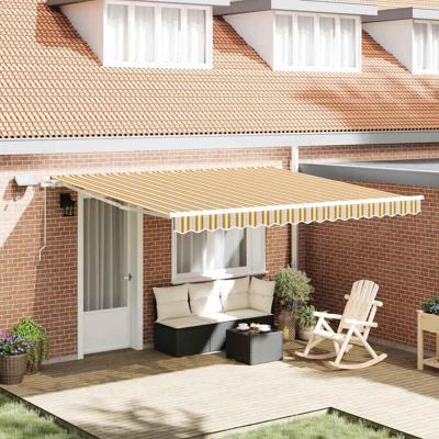 VidaXL Inklapbaar zonnescherm multikleur 400 × 300 cm stof en staal