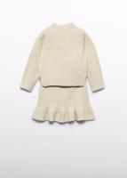 Abel & Lula winter rok-set meisjes - beige - gebreid - thumbnail