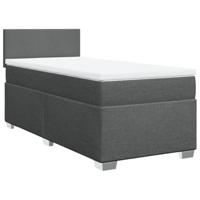 Boxspring met matras stof donkergrijs 80x200 cm - thumbnail