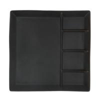 Gourmet / fonduebord met vakjes zwart mat - thumbnail