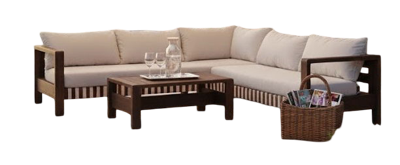 Zambra lounge corner set 3pcs off-white braided/acacia dark teak look Eurofar - Eurofar Zambra lounge corner set 3pcs off-white braided/acacia dark teak look Eurofar - Eurofar