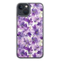 iPhone 13 mini hybride hoesje - Floral violet - thumbnail