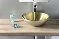 Waskom Sapho Murano Rond 40x14 cm Glas Goud - thumbnail