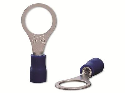 Quadrios 22C450 Ringkabelschoen Dwarsdoorsnede (max.): 2.5 mm² Schachtdiameter: 10.5 mm Deels geïsoleerd Blauw 1 set(s)