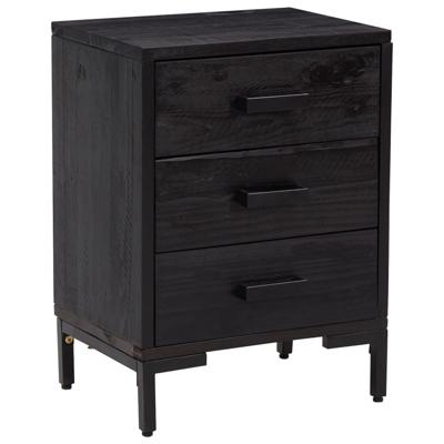 Nachtkastjes 2 st 40x30x55 cm massief grenenhout zwart