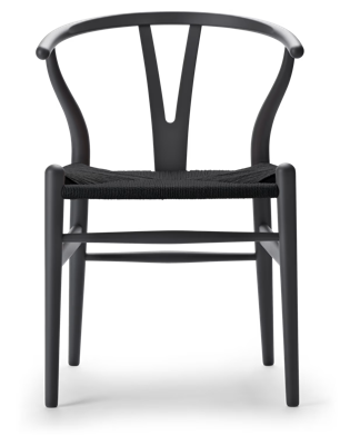 Carl Hansen & Søn CH24 Wishbone Stoel - Colours Anthracite Grey met zwarte zitting