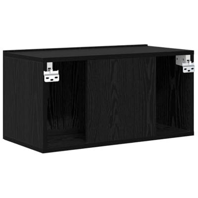 TV-kastset Zwart Eiken Geëngageerd hout Klein TV-kast