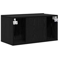 TV-kastset Zwart Eiken Geëngageerd hout Klein TV-kast - thumbnail