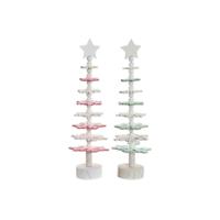 Kerstboom DKD Home Decor Hout MDF (2 pcs) (11 x 11 x 41 cm) - thumbnail