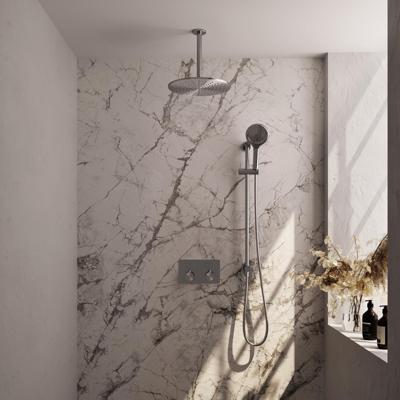 Brushed Edition thermostatische inbouw regendouche SET 72 (30cm) met 3-standen handdouche en geïntegreerde glijstang (RVS PVD) Brushed Edition thermostatische inbouw regendouche SET 72 (30cm) met 3-standen handdouche en geïntegreerde glijstang (RVS PVD)