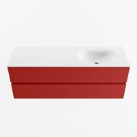 MONDIAZ VICA 140cm badmeubel onderkast Fire 2 lades. Wastafel MOON rechts 1 kraangat, kleur Talc. - thumbnail