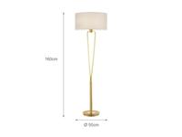 Trio Design schemerlampParis II goud met witte lampenkap - 400200108 - thumbnail