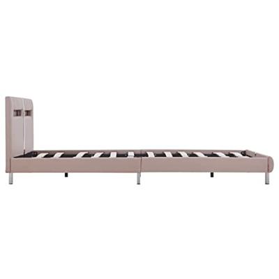 Bedframe met LED kunstleer cappuccino 120x200 cm