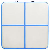VidaXL Gymnastiekmat met pomp opblaasbaar 200x200x10 cm pvc blauw - thumbnail