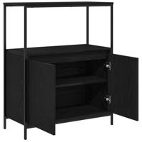 Badkamermeubel met planken 76,5x35x95 cm zwart eikenkleurig - thumbnail