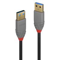 LINDY 36751 USB-kabel USB 3.2 Gen1 USB-A stekker, USB-A stekker 1.00 m Zwart Vergulde steekcontacten - thumbnail