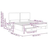 Bedframe met hoofdeinde met lade Wit 180 x 200 cm Bewerkt hout - thumbnail