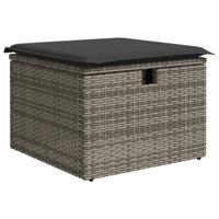 6-delige Loungeset met kussens poly rattan grijs - thumbnail