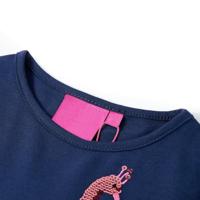 Kindershirt met lange mouwen pauw 116 marineblauw - thumbnail