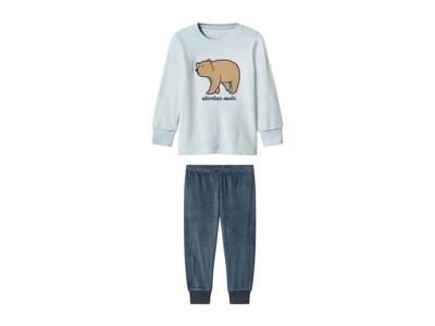 lupilu Pluche kinder pyjama (Blauw/donkerblauw, 122/128)