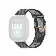 Fitbit Versa 3/4 & Sense 1/2 Canvas nylon bandje - Grijs Fitbit Versa 3/4 & Sense 1/2 Canvas nylon bandje - Grijs