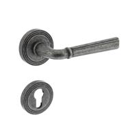 Deurkruk Bellevue op rozet met PC plaatjes oud grijs - thumbnail