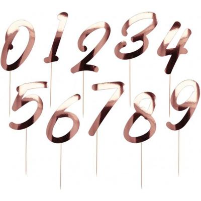Cake Toppers Cijfers Roségoud Elegant Blush - 20 stuks