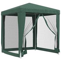 Partytent met 4 mesh zijwanden 2x2 m HDPE groen - thumbnail