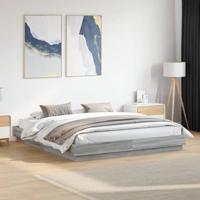 Bedframe met LED-verlichting grijs sonoma eikenkleur 200x200 cm - thumbnail