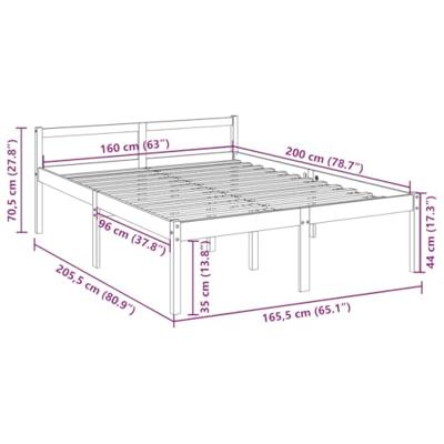 Seniorenbed massief grenenhout 160x200 cm