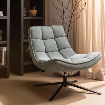 WOOOD Draaifauteuil 'Maudi' Geweven, kleur Blue Stone