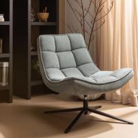 WOOOD Draaifauteuil 'Maudi' Geweven, kleur Blue Stone - thumbnail