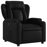 Fauteuil elektrisch verstelbaar kunstleer zwart - thumbnail