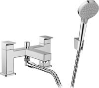 Hansgrohe Badrandmengkraan Vernis Shape 2-Gats met Stopkraan en Vernis Blend Handdouche Vario Chroom - thumbnail