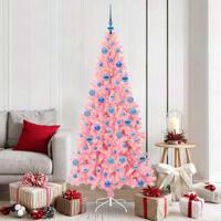 VidaXL Kerstboom met 300 led met standaard roze 180 cm pvc - thumbnail