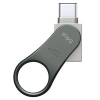 Silicon Power C80 Dual USB Pendrive Mobile 64GB USB-C Grey - thumbnail