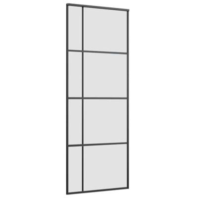 Schuifdeur met beslagset 76x205 cm ESG glas zwart